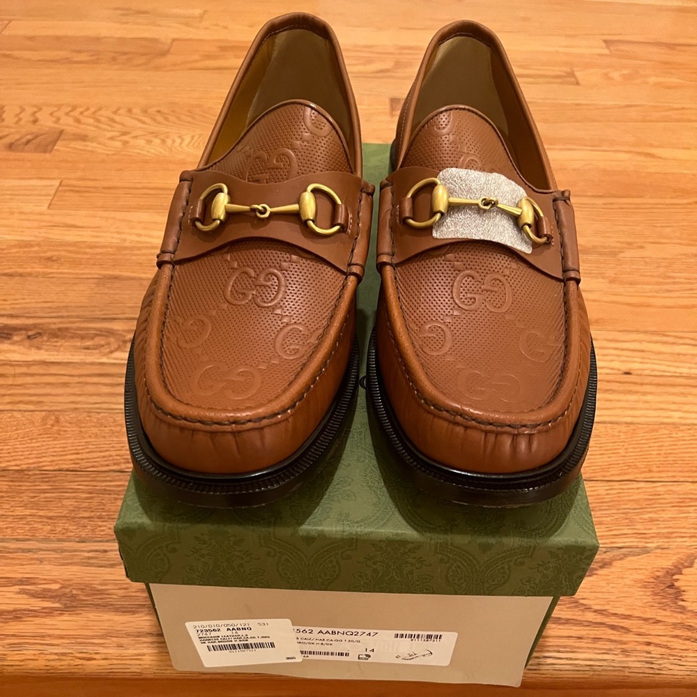 New Brown Gucci loafers size 14